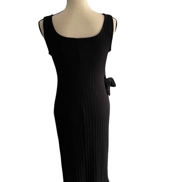 All in Favor Black Rib Knit Apron Wrap Maxi Dress Size: XL Color: Black - Picture 5 of 11